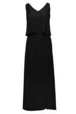 Schwarzes ärmelloses Maxikleid