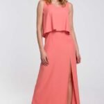 Ärmelloses elegantes Maxikleid in Orange