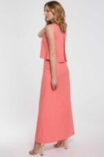 Ärmelloses elegantes Maxikleid in Orange