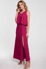 Rotes ärmelloses Maxikleid