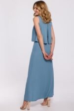 Ärmelloses elegantes Maxikleid in Himmelblau