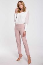 Elegante Slim Hose in Crepepink