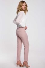 Elegante Slim Hose in Crepepink