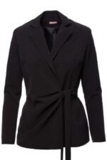 Schwarzer eleganter Kurzblazer zum Binden