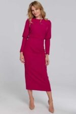 Midikleid mit geteiltem Rücken Pflaume – Bild 2