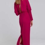 Midikleid mit geteiltem Rücken Pflaume