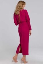 Midikleid mit geteiltem Rücken Pflaume