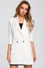 Langer eleganter Blazer in Ecru
