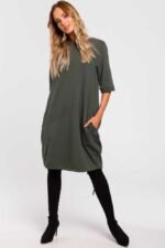 Großes Halbarm Sweatshirt Kleid