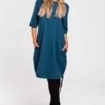 Großes Halbarm Sweatshirt Kleid