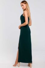 Grünes elegantes ärmelloses Abendkleid Größe S