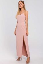 Elegantes ärmelloses Abendkleid Puder
