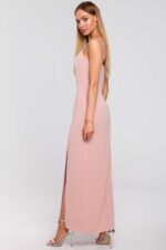 Elegantes ärmelloses Abendkleid Puder