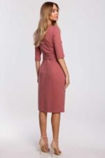 Rosa Businesskleid mit Bindegürtel Gr. S