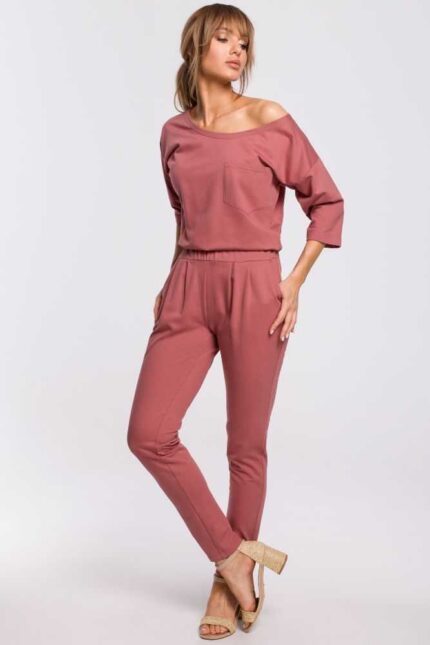Bequemer Jumpsuit mit Dolman Ärmeln