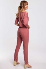 Jumpsuit mit Dolman Ärmel in Dunkelrosa