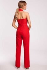 Roter Overall mit asymmetrischem Ausschnitt