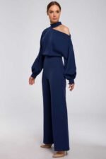 Blauer extravaganter Overall voll Raffinesse