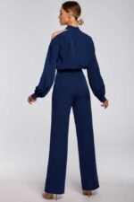 Blauer extravaganter Overall voll Raffinesse