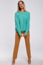 Kuscheliger Grobstrickpullover in Aqua