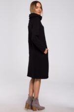 Schwarzes asymmetrisches Sweatshirt Kleid