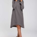 Graues asymmetrisches Sweatshirt Kleid
