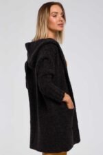 Schwarzer Cardigan im Blazerschnitt