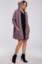 Cardigan im Blazerschnitt mit Kapuze Heide