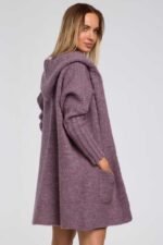 Cardigan im Blazerschnitt mit Kapuze Heide