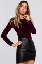 Roter Samt Langarm Body