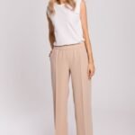 Bequeme Damenhose mit weitem Bein