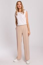 Bequeme Damenhose mit weitem Bein
