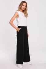 Schwarze bequeme Stoffhose