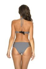 Grauer Bandeau Bikini mit chicer Verzierung