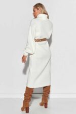 Strickkleid mit Rollkragen und Taschen Ecru – Bild 5