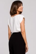 Kurzarm Shirt mit Spitze Ecru