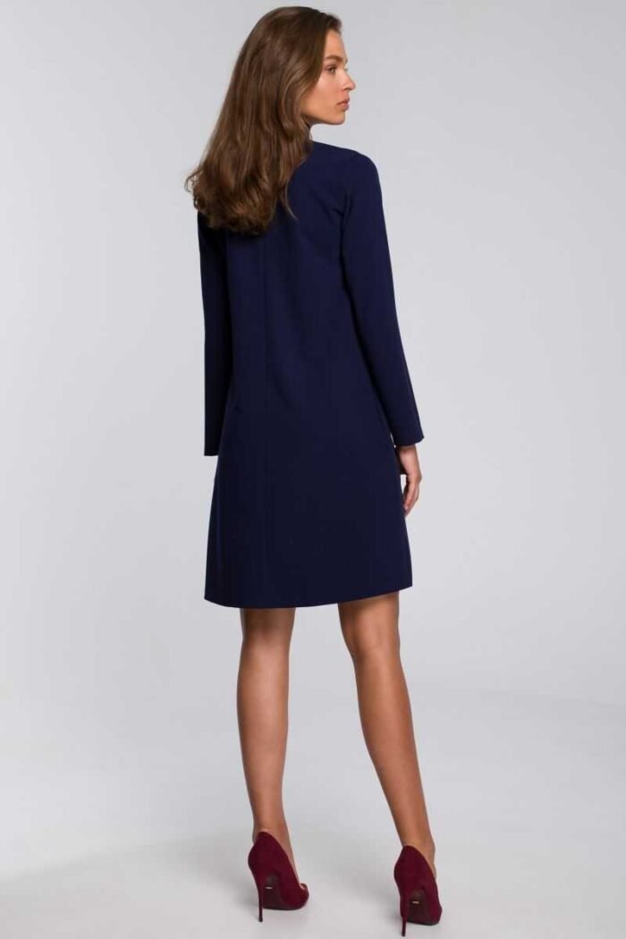 Blaues elegantes Kleid mit Chiffonschal Gr. S – Bild 2