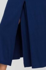 Blaues Langarm Midikleid im Georgette Schnitt Gr. M – Bild 3