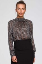 Elegante Businessbluse mit Bindeelement