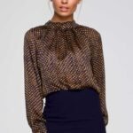 Elegante Damenbluse mit Bindeelement