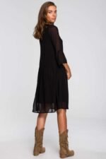 Chices schwarzes Chiffonkleid im Boho Style Gr. 2XL – Bild 2