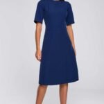 Blaues klassisches Sommer Businesskleid