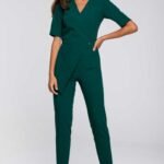 Halbarm Overall in Grün und Blazeroptik Gr. S