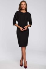 Schwarzes Kleid mit Fledermausärmel Größe M & L