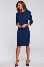 Blaues klassisches Sommer Businesskleid