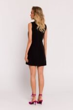 Schwarzes ärmelloses Minikleid mit seitlichem Cut-Out-Detail