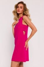 Pinkes ärmelloses Minikleid mit seitlichem Cut-Out-Detail