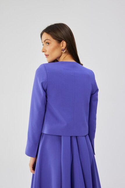 Eleganter Kurzblazer mit offener Front in Violett