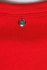 Rotes elegantes Maxikleid mit Schulterpolstern