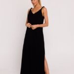 Schwarzes chices A-Linien Maxikleid für den perfekten Sommerlook